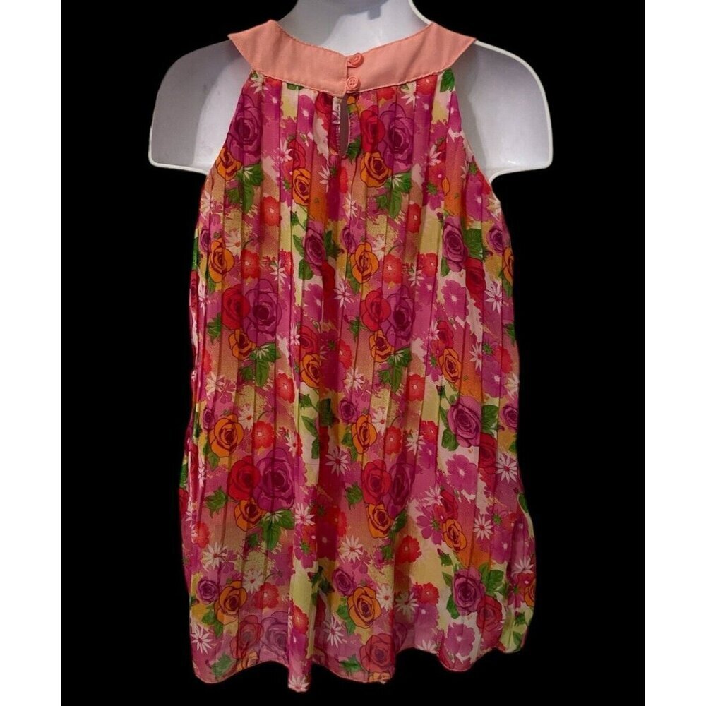 Healthtex Girls Floral Pleated Dress Size 3T Pink Lined - Picture 5 of 12